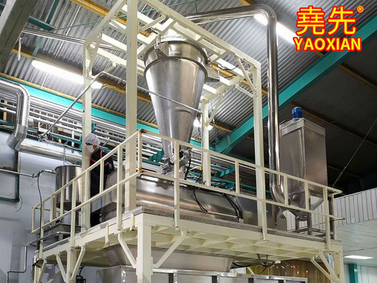 Key components and stages typically involved in a noodle production line