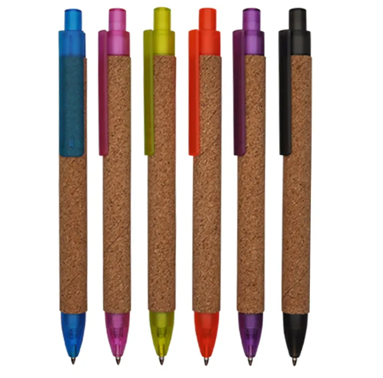 Cork Barrel Ball Pen with Logo Printing for Promotional Gift
