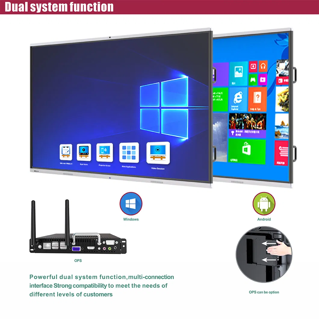 T6 Series 86 Inch 20 Points Touch Display Smartboard Interactive Whiteboard for Classroom&Office Replace The Projector