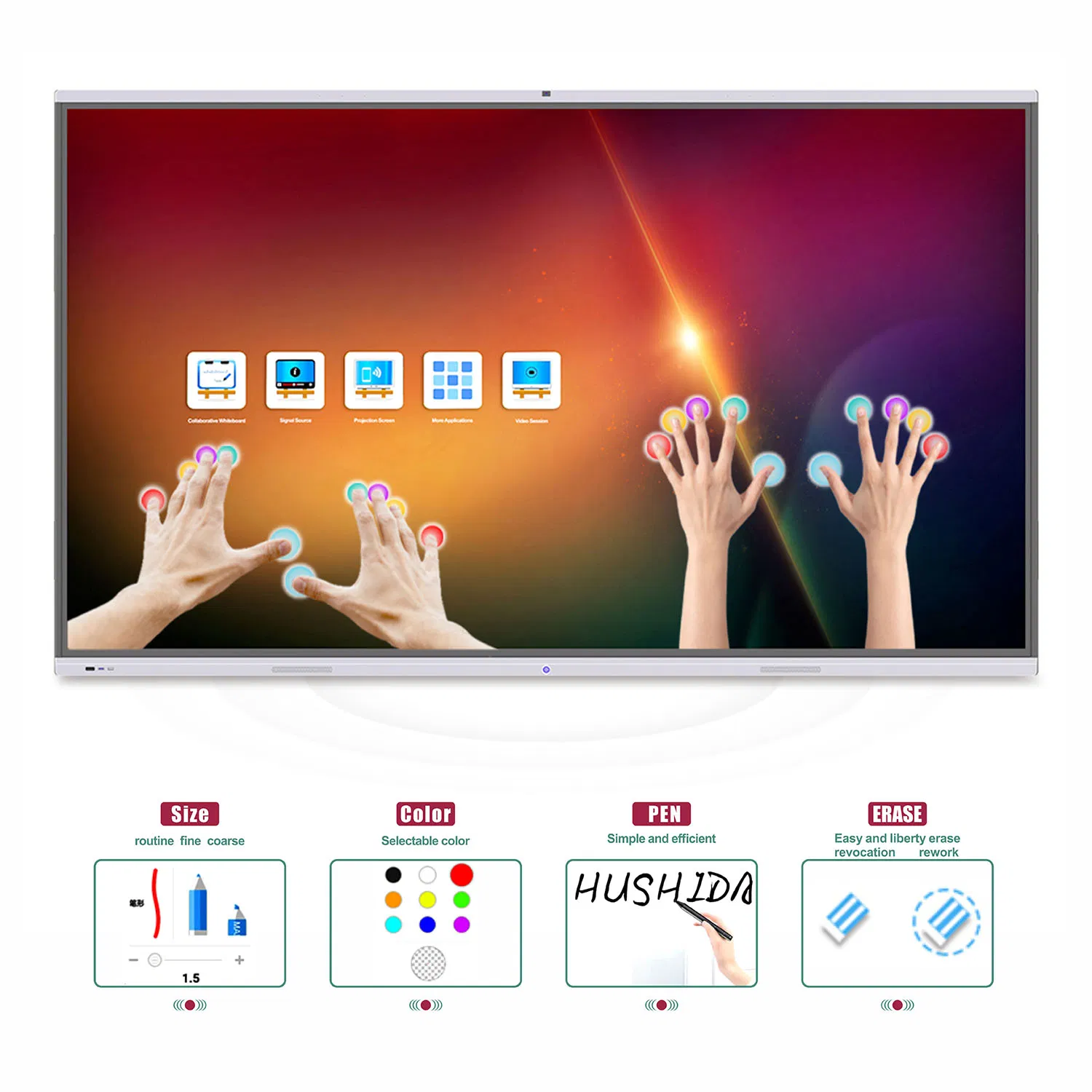 T6m86c SKD 86inch 4K IR Touch Android-Windows Dual System Electronic Whiteboard Tablet